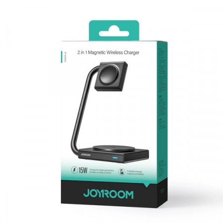 Joyroom JR-WQN05 incarcator inductiv 15W MagSafe / Qi 2in1 pliabil - negru - Img 2