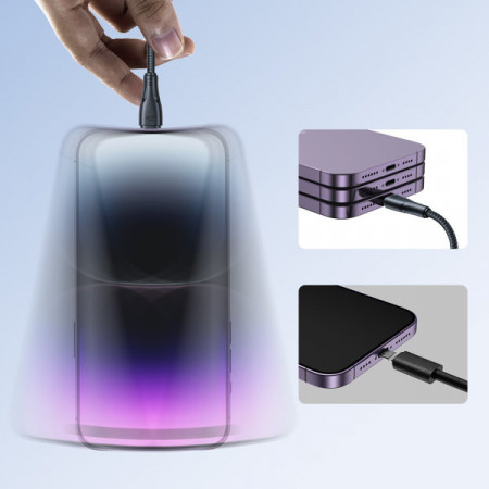 Joyroom USB C - Cablu Lightning 20W Surpass Series pentru incarcare rapida si transfer de date 0,25 m negru (S-CL020A11) - Img 2
