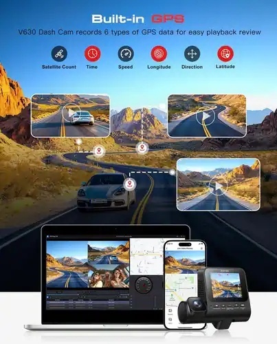 Jzones 4K Ultra HD STARVIS 2 Triple Camera, MicroSD 64Gb - Img 2