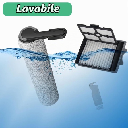 Kit de Accesorii și Piese de Schimb pentru Aspiratoare Tineco Floor One Stretch S6 / Switch S6 / S7 Stretch Ultra / S6 Stretch Lite / S9 Artist, 2 Perii Rotative, 2 Filtre HEPA și 1 Perie de Curățare - Img 3