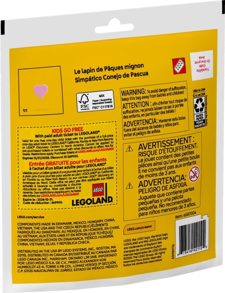 LEGO CREATOR IEPURAS DRAGALAS DE PASTE 30716 - Img 3
