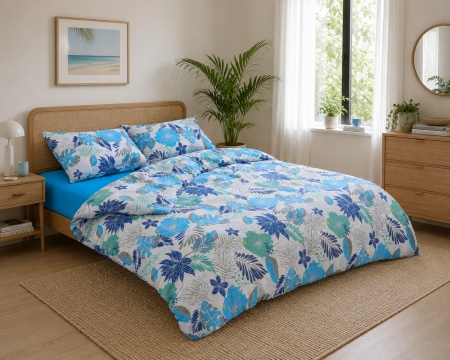 Lenjerie kingsize, bumbac,132 TC, Ciel - Img 2