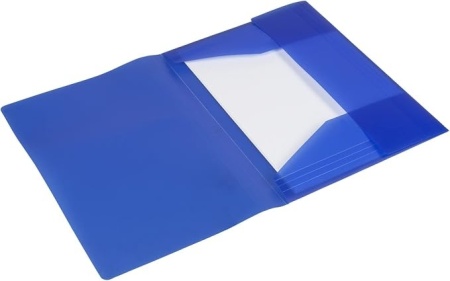 Mapa din polipropilena cu elastic Idena, format A4, cu 3 clapete, plastic semitransparent, Albastru translucid - Img 3
