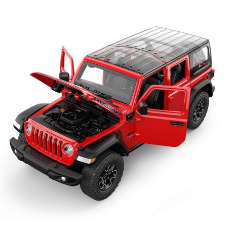 MASINUTA METALICA JEEP WRANGLER RUBICON 4XE ROSU SCARA 1 LA 24 - Img 2