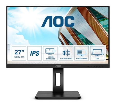 Monitor LED IPS AOC 27", 75Hz, FHD, HDMI, DisplayPort, Frameless, Adaptive Sync, Low Blue Light, 27P2Q - Img 6