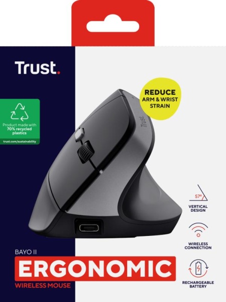 Mouse ergonomic fara fir Trust Bayo II n - Img 14
