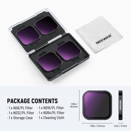 NEEWER FL-C31 4 Pack Filter Set For Insta360 Ace Pro/Ace Pro 2 - Img 2