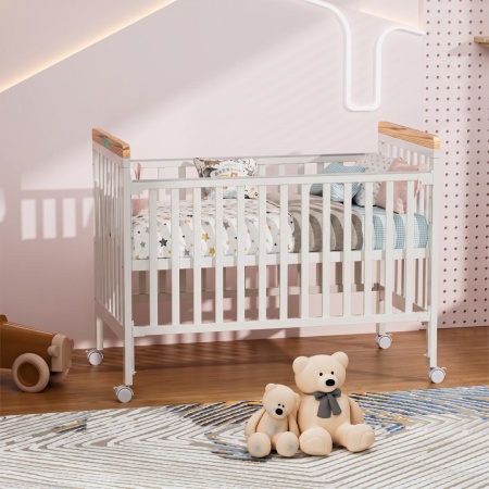 Patut din lemn bebe, 120x60cm,alb,U-Grow - Img 5