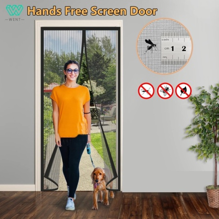 Plasă Anti-Insecte Magnetică pentru Uși Typec Home 140 x 215 cm, Perdea Împotriva Țânțarilor și Muștelor cu Închidere Automată Silențioasă, Bandă Arici Superioară Lățită la 4 cm, Montaj Fără Găurire, Plasă Deasă Rezistentă - Img 7