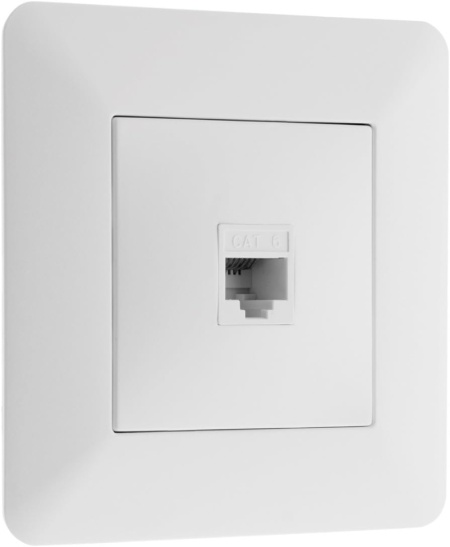 Priză de Rețea Internet CAT6 RJ45 , Montaj Îngropat / Doză, Design Modern cu Mască Ajustabilă, Culoare Albă, 86x86 mm - Img 6