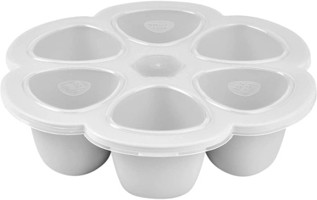 Recipient Multi-Porții din Silicon cu Capac BÉABA Maxi Porțiuni 6 x 90 ml, Formă pentru Congelare și Păstrare Hrană Bebeluși, Rezistență Termică la Cuptor și Microunde (-55°C la +210°C) - Img 7