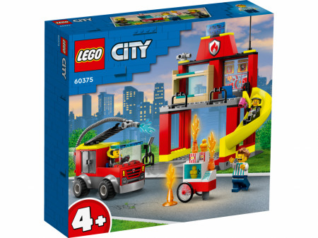 REMIZA SI MASINA DE POMPIERI, LEGO 60375