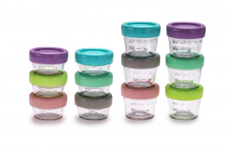 SET 12 RECIPIENT STICLA PENTRU HRANA BEBE, MELII, 6*59 ML + 6*118 ML - Img 3