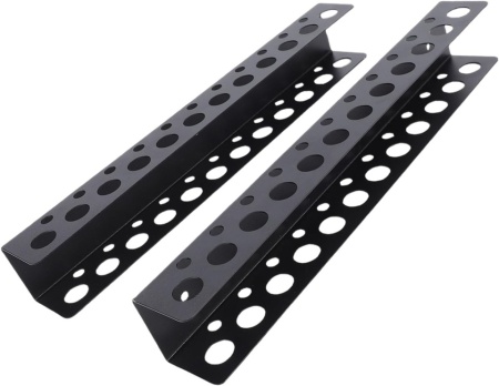 Set 2 Suporturi Metalice de Perete pentru Scule și Unelte Klanata, 23 Orificii de Organizare, Construcție din Oțel Rezistent, Accesorii de Montaj Incluse, 33 x 6 x 5 cm - Img 2