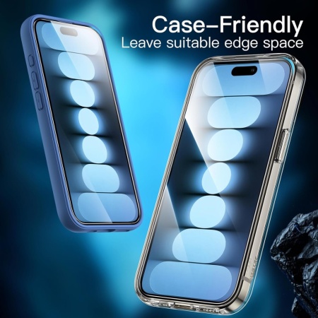 Set 3 Folii de Protecție din Sticlă Securizată JETech pentru iPhone 15 Pro Max, Duritate 9H, Ultra-Transparente, cu Cadru de Montare - Img 4