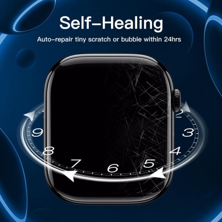 Set 3 Folii de Protecție Flexibile JETech din TPU pentru Apple Watch Series 11 / Series 10 (42 mm), Acoperire Completă Curbată, Tehnologie Auto-Vindecare, Claritate HD și Sensibilitate Ridicată la Atingere - Img 3