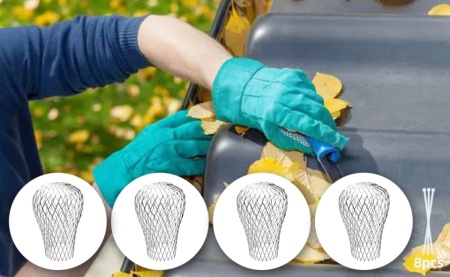 Set 4 bucati, grilaje pentru jgheab, protectii pentru jgheaburi din aluminiu, anti-frunze, metalice extensibile, argintiu - Img 7