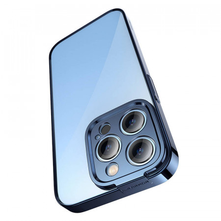 Set husa transparenta cu sclipici si sticla securizata Baseus pentru iPhone 14 Pro Max (albastru) - Img 4