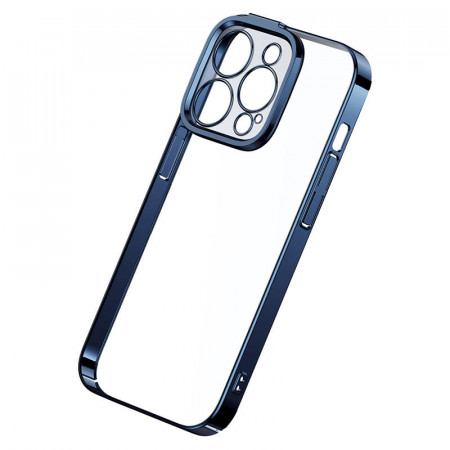 Set husa transparenta cu sclipici si sticla securizata Baseus pentru iPhone 14 Pro (albastru) - Img 3
