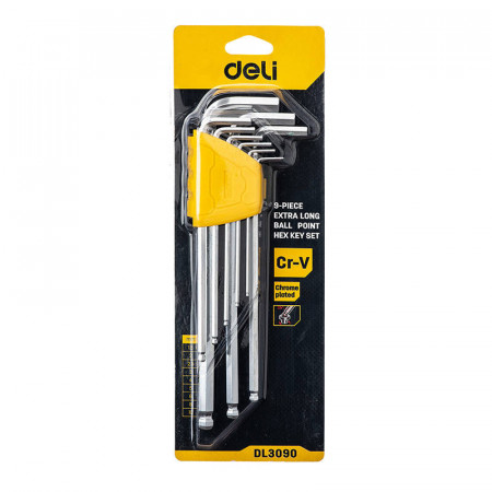 Seturi de chei hexagonale 1,5-10 mm Deli Tools EDL3080 (argintiu) - Img 4