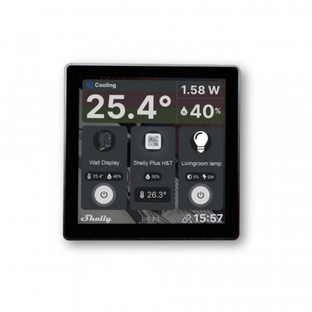 Shelly Wall Display Wi-Fi + Bluetooth comutator de perete cu ecran tactil si panou de control