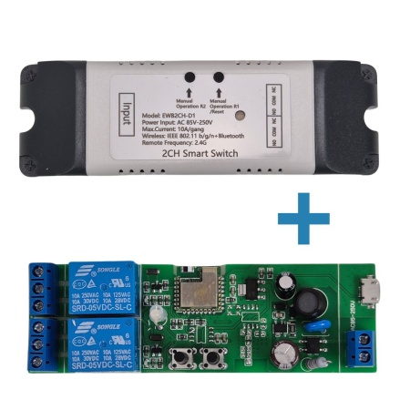 SmartWise 85V-250V AC Wi-Fi + eWeLink-Remote 2-gang smart relay switch, NO/NC, dry contact, momentary switch - Img 5