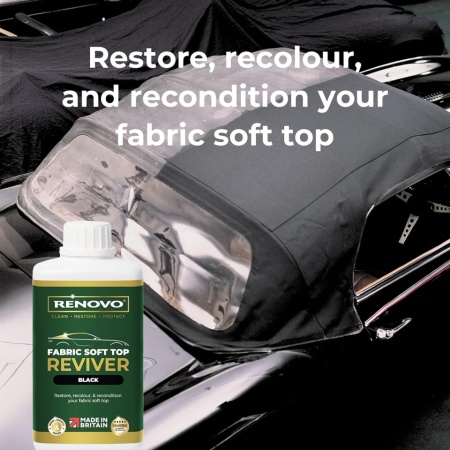 Soluție Restaurare și Revitalizare Culoare Decapotabilă Renovo Soft Top Reviver, Negru (500 ml), pentru Pavilioane Textile, Mohair și Prelate Nautice - Img 6