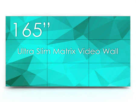 Solutie VideoWALL Vogel's 3x3 cu fixare pe perete si 9 Display-uri SWEDX UMX-55K8-01, bezel 3,5mm
