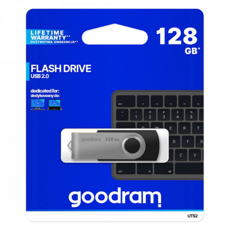 Stick USB Goodram pendrive 128 GB USB 2.0 20 MB/s (rd) - 5 MB/s (wr) flash drive black (UTS2-1280K0R11) - Img 5