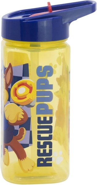 Sticla de apa reutilizabila pentru copii Stor Paw Patrol, 530 ml, pai integrat, forma patrata, plastic fara BPA, Multicolor - Img 2
