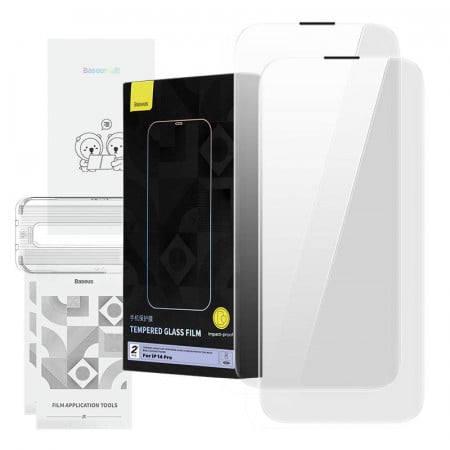 Sticla securizata Baseus Corning pentru iPhone 14 Pro cu filtru de praf incorporat - Img 1
