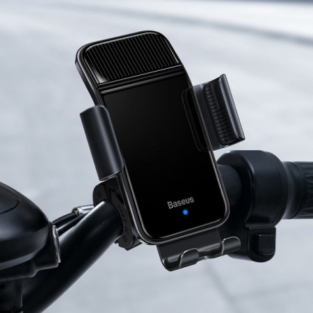 Suport electric smartphone pentru bicicleta Baseus cu panou solar integrat 150 mAh negru (SUZG010001) - Img 5