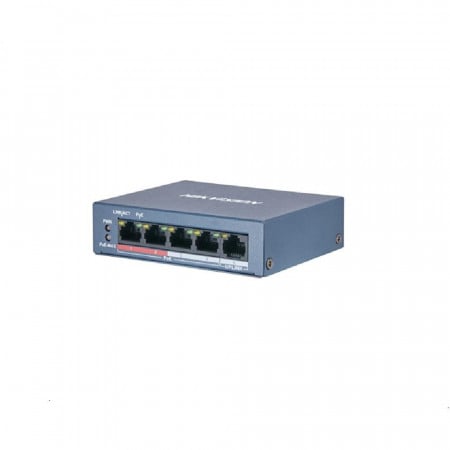 Switch Hikvision DS-3E0105P-E/M(B), 4 Porturi, PoE
