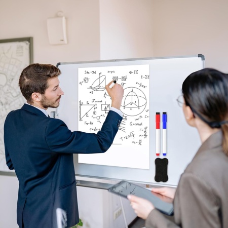 Tablă Magnetică Albă pentru Frigider Typec Home – Format A3 (42 x 29.3 cm), Suport Magnetic Integral, Include 5 Markere Colorate și Ștergător Magnetic - Img 7