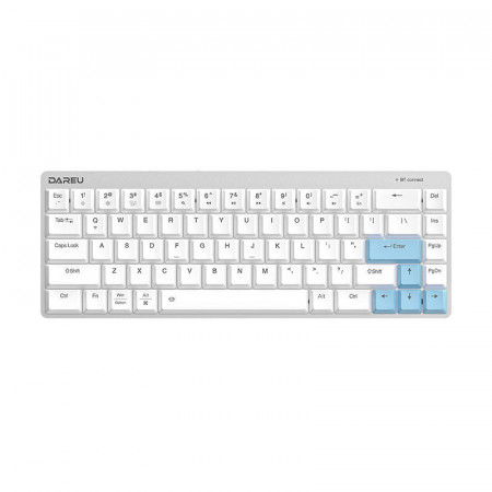 Tastatura mecanica fara fir Dareu EK868 Bluetooth (alb&albastru)
