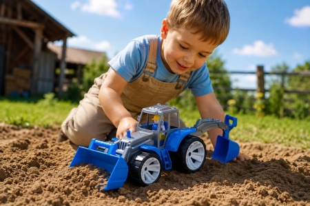 TRACTOR BAMS 2 CU 2 CUPE ALBASTRU GRI - Img 3