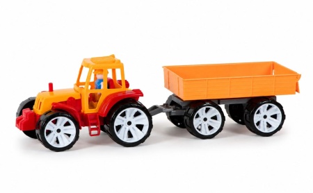 TRACTOR BAMS 3 CU REMORCA PORTOCALIU ROSU - Img 2