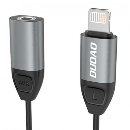 Adaptor Dudao Adaptor Lightning la mufa pentru casti 3,5 mm mini mufa gri (L17 gri) - Img 2