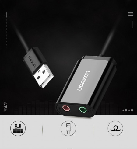 Adaptor Ugreen USB extern cu placa audio de sunet de 3,5 jack 15cm - Img 3