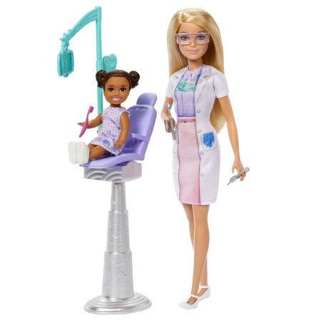 BARBIE SET DE JOACA PAPUSA BARBIE BLONDA FACE CARIERA STOMATOLOG - Img 2