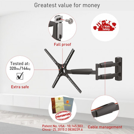 Barkan TV Wall Mount 13"- 65" Black - Img 2
