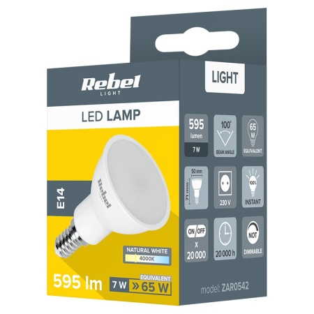 BEC LED 7W E14 4000K 230V REBEL - Img 3