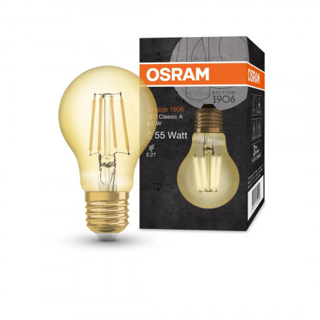 Bec LED vintage (decorativ) Osram 1906 A, E27, 6.5W (55W), lumina alba calda (2400K) - Img 3