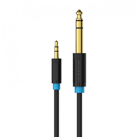 Cablu audio Vention BABBJ 3,5 mm TRS tata la 6,35 mm tata 5 m negru