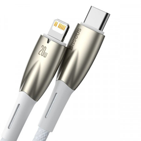 Cablu Baseus Glimmer Series cu incarcare rapidă USB-C - Lightning 480Mb/s PD 20W 1m alb - Img 7