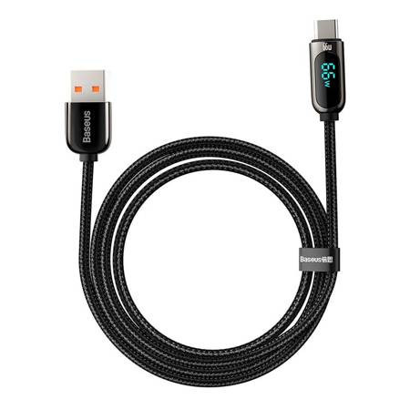 Cablu cu afisare Baseus USB la tip C, 66 W, 2 m (negru) - Img 3