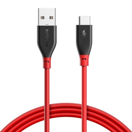 Cablu de date USB 2.0 - Type-C AmpCore BlitzWolf BW-TC12 1m , rosu