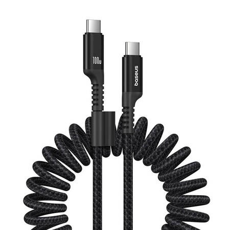 Cablu de incarcare rapida USB-C la USB-C Baseus Fish-Eye 100W, 1m (negru) - Img 2