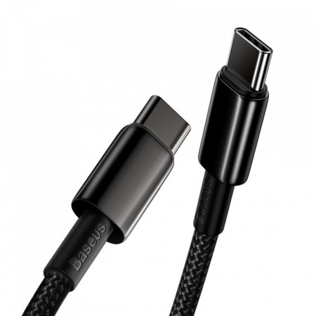 Cablu de incarcare si date Baseus USB Type C - USB Type C Power Delivery Quick Charge 100 W 5 A 1 m black (CATWJ-01) - Img 6
