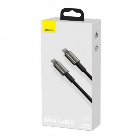 Cablu de incarcare si date Baseus USB Type C - USB Type C Power Delivery Quick Charge 100 W 5 A, 2 m black (CATWJ-01) - Img 8